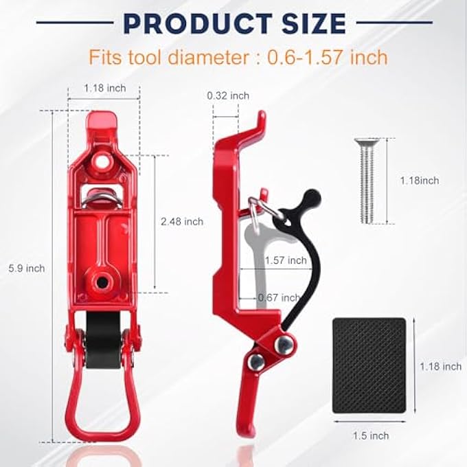 rayihni 8Pcs Shovel Mount for Roof Rack, Metal Rubber Clamp Mounting Brackets Kit, Shovel Holder for Truck, Car Accessories for Boats,Military Equipment,Overlanding Gear, Quick Release Axe Tool Holder - Image 3