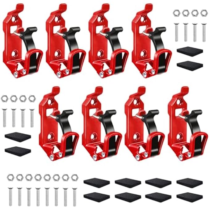 rayihni 8Pcs Shovel Mount for Roof Rack, Metal Rubber Clamp Mounting Brackets Kit, Shovel Holder for Truck, Car Accessories for Boats,Military Equipment,Overlanding Gear, Quick Release Axe Tool Holder - Image 1