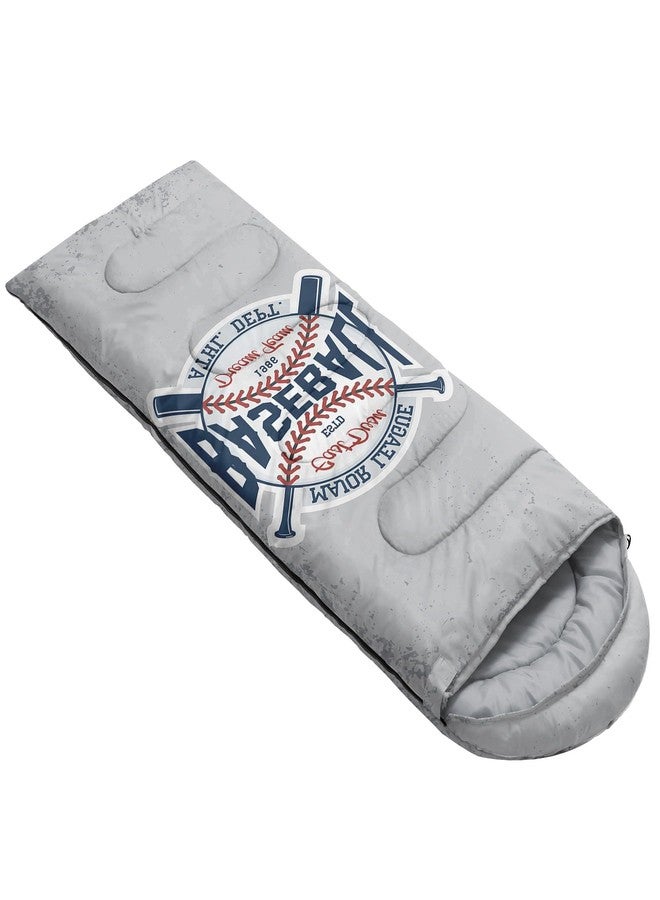 OIXXAF Datura home Kids Sleeping Bag for Boys,Baseball Print-Lightweight Warm Portable Outdoor Indoor-Waterproof Cold Weather Resistant Sleeping Bag for Camping Hiking(Baseball) - Image 2