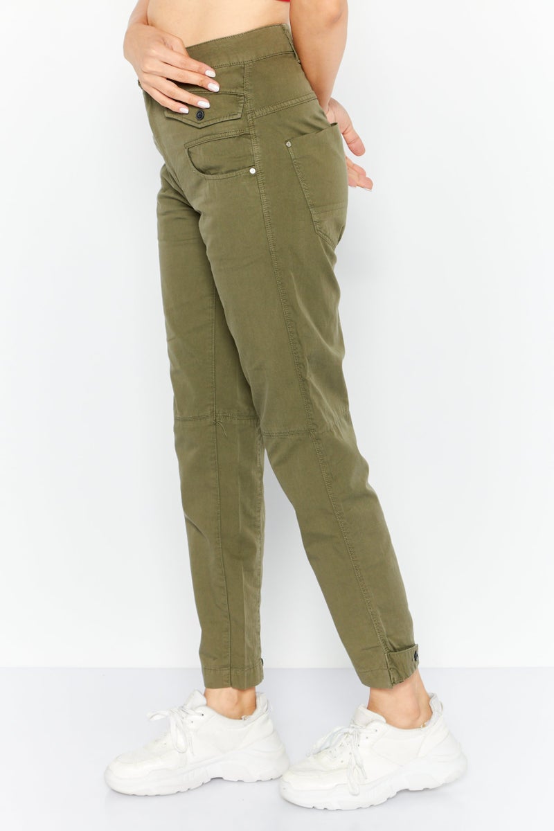 G-Star RAW Women Regular Fit Solid Pant, Olive - Image 4
