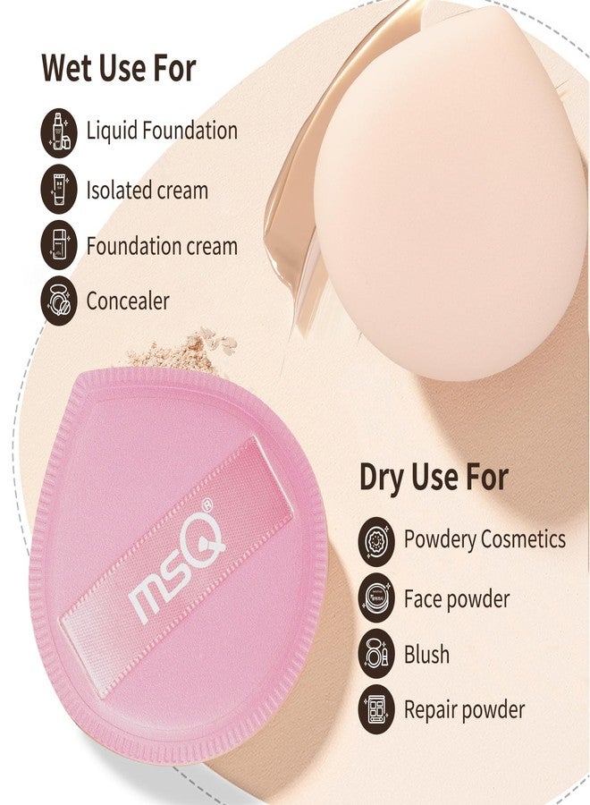 ام اس كيو مجموعة إسفنجات مكياج MSQ مكونة من 5 قطع لكريم الأساس، والكونسيلر، والبودرة، إسفنجات ناعمة مثلثة الشكل لمزج البودرة، إسفنجة مزج خالية من اللاتكس لتوزيع المكياج السائل والكريمي والبودرة بسلاسة ودون عيوب، 2.16 بوصة، وردي - Image 3