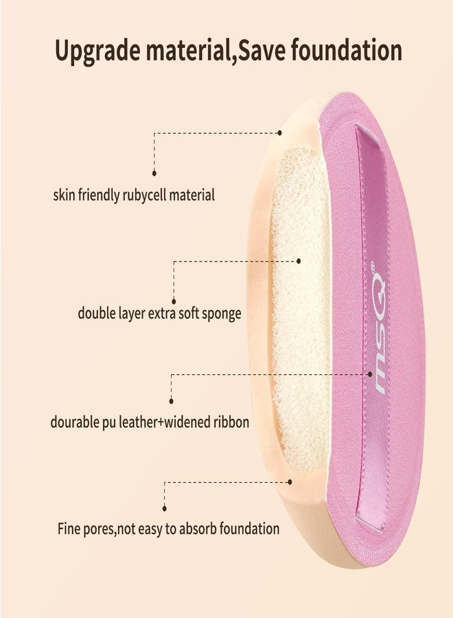 ام اس كيو مجموعة إسفنجات مكياج MSQ مكونة من 5 قطع لكريم الأساس، والكونسيلر، والبودرة، إسفنجات ناعمة مثلثة الشكل لمزج البودرة، إسفنجة مزج خالية من اللاتكس لتوزيع المكياج السائل والكريمي والبودرة بسلاسة ودون عيوب، 2.16 بوصة، وردي - Image 4