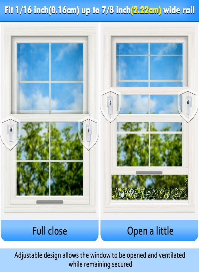 Enhon 2 Pack Window Locks, Diecast Durable Design, Compatible with Horizontal and Vertical Window, Fit 1/16 inch(0.16cm) up to Wide Rail, Easy Installation, Enhanced Safety (1-3/16 Inch Short Version) - Image 5