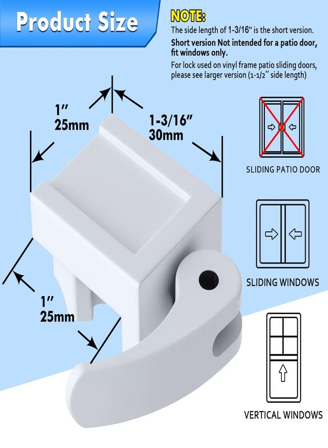 Enhon 2 Pack Window Locks, Diecast Durable Design, Compatible with Horizontal and Vertical Window, Fit 1/16 inch(0.16cm) up to Wide Rail, Easy Installation, Enhanced Safety (1-3/16 Inch Short Version) - Image 3
