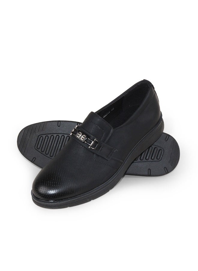 BOTELI Men's Uniform Dress Shoes Oxford Loafers Low-top Slip On Pull on Leather Formal Round-toe Business Metal Casual Leisure Spring  - Image 1