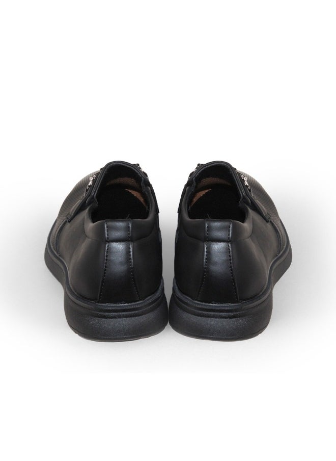 BOTELI Men's Uniform Dress Shoes Oxford Loafers Low-top Slip On Pull on Leather Formal Round-toe Business Metal Casual Leisure Spring  - Image 2