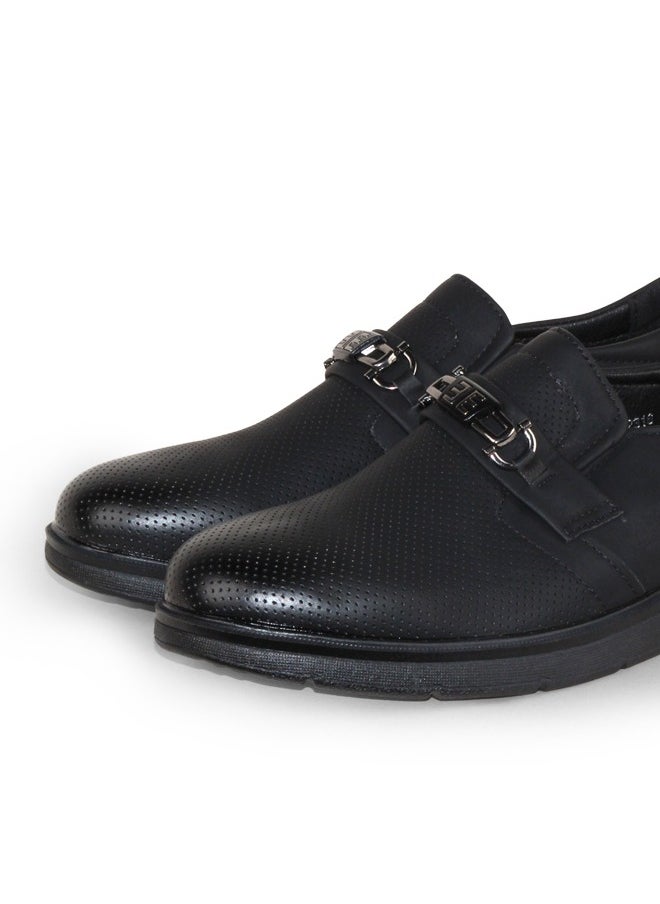 BOTELI Men's Uniform Dress Shoes Oxford Loafers Low-top Slip On Pull on Leather Formal Round-toe Business Metal Casual Leisure Spring  - Image 3