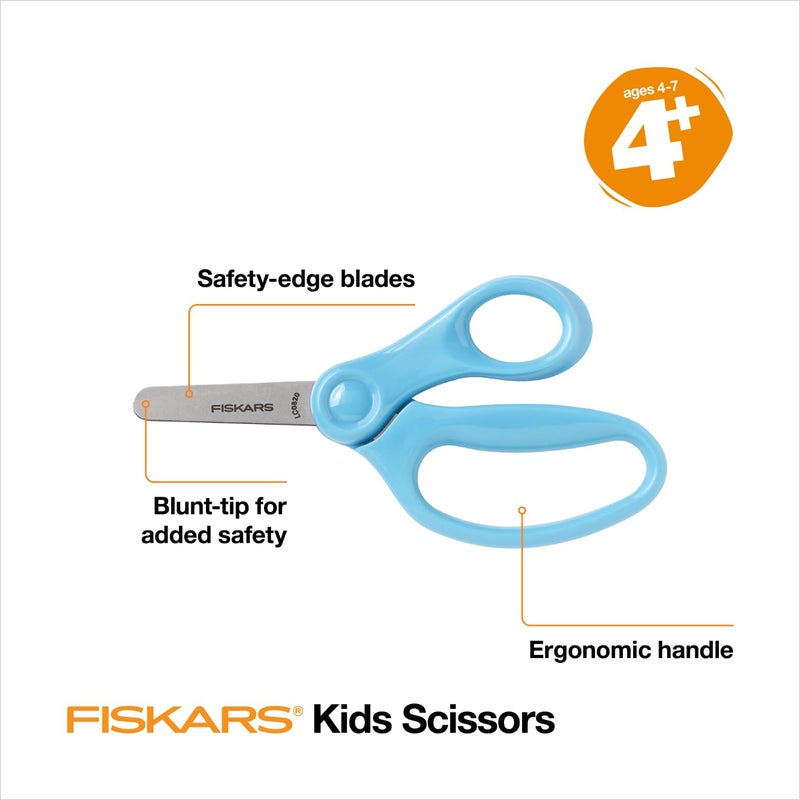 Fiskars 5" Blunt-Tip Scissors for Kids Ages 4-7, For School or Crafting, Turquoise - Image 2