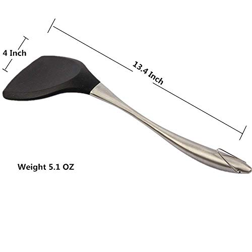 NILKANTH® Silicone Slotted Spatula Turner – Flexible Soft Edge Fish Spatula with 18/0 Stainless Steel Handle – Heat Resistant 600°F – Nonstick Safe Kitchen Utensil - Image 2