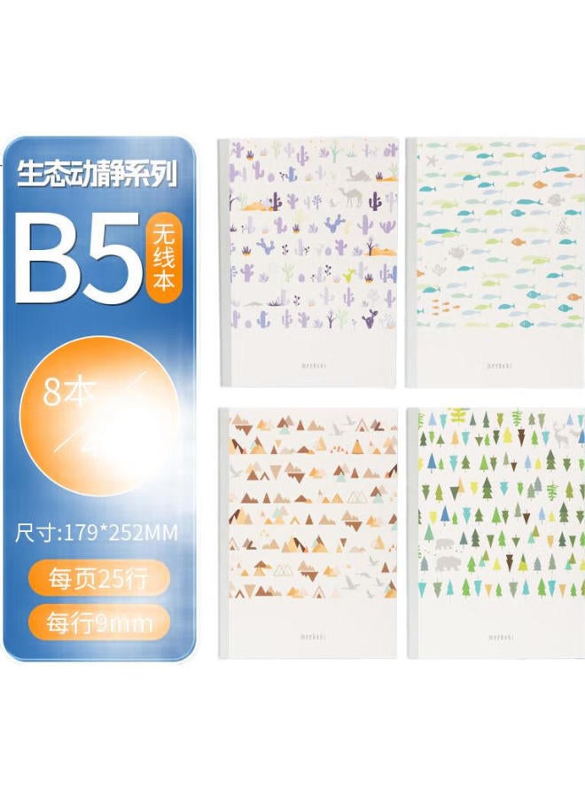 M.G Chenguang (M&G) Stationery, Double-Speed Smooth Paper, B5 Notebook, High-Quality, Student Meeboki, Wirebound, Soft Cover, Journal, 8 Books, Ecological, Dynamic And Static, Wb5656Gg - Image 2