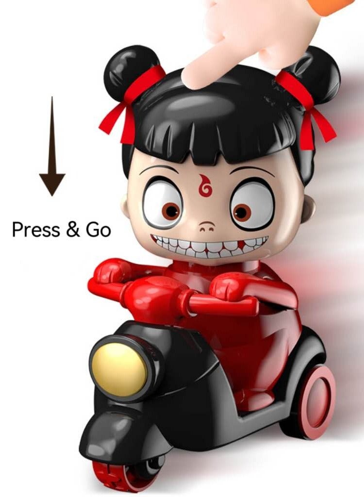 Nezha Motorcycle Presses Cartoon Toy without Batteries and Head Rotates 360° - Image 3
