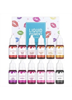 12 Colors Lipstick Liquid Pigment Set,DIY Lip Gloss Pigment,Edible Coloring Pure Plant Pigment Only for Lip Gloss Base-Set A
