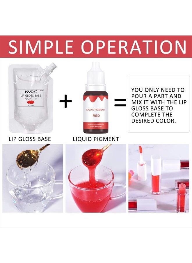 KYDA - 12 Colors Lipstick Liquid Pigment Set,DIY Lip Gloss Pigment,Edible Coloring Pure Plant Pigment Only for Lip Gloss Base-Set A - Image 1