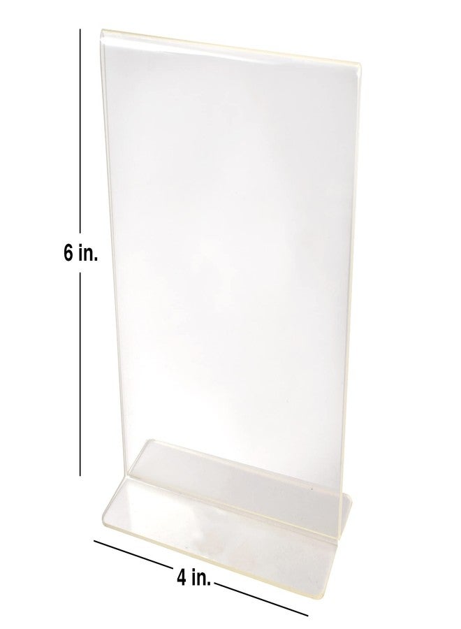 BUZZ COOL Acrylic T Shape Sign holder Double Sided Portrait Perfect for Display frame Menu Ad Table Top Stand for Restaurants Shops Offices QR code (6*4 inch) Pack Of 2 - Image 2