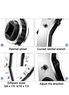 Y&D Hvac Service Wrench Refrigeration Set, 3/8 to 1/4, and 5/16 Ratchet Tool Set Air Conditioner Valve with Hexagon Bit Adapter Kit for Equipment Repair  - Image 3