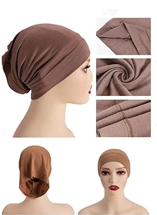 Captaintech 6-Piece Women Under Scarf Hat Cap Bone Bonnet Hijab Islamic Muslim - Image 2