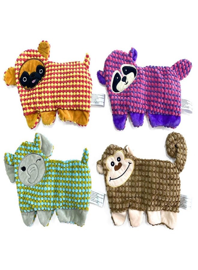 AZSSMUK Cute No Stuffing Dog Toy for Small, Medium Breeds, Fun for Indoor Puppies with Soft Squeaker and Crinkle Paper, No Mess Chew and Play (4 Pack) - Image 1