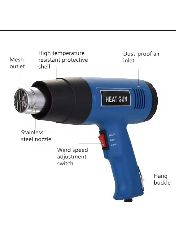 Generic - Electric Heat Gun 220 V Corded Manual Shrink Wrap Heat Gun Machine And Hot Air Adjustable Machine For Shrink Wrapping  Soldering Paint Stripping - Image 1