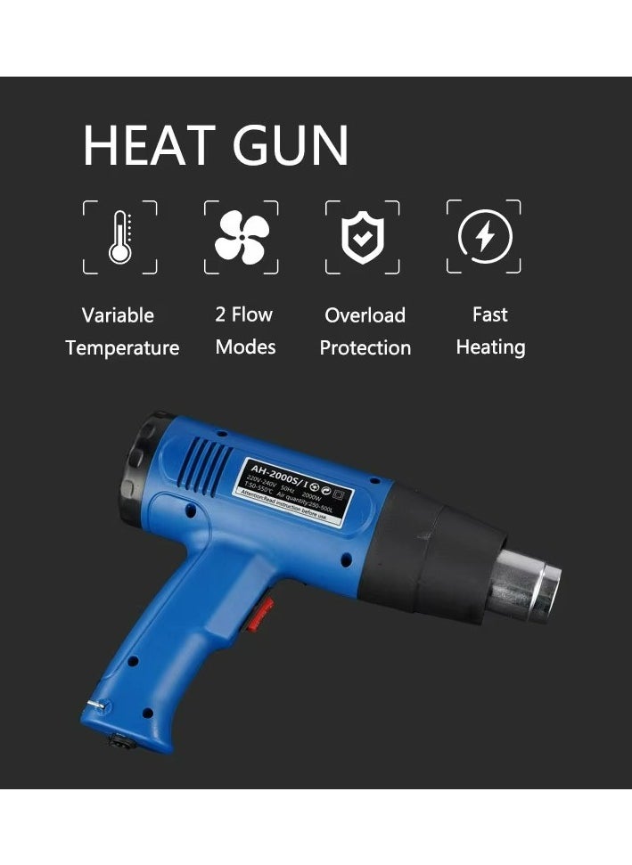 Generic - Electric Heat Gun 220 V Corded Manual Shrink Wrap Heat Gun Machine And Hot Air Adjustable Machine For Shrink Wrapping  Soldering Paint Stripping - Image 1