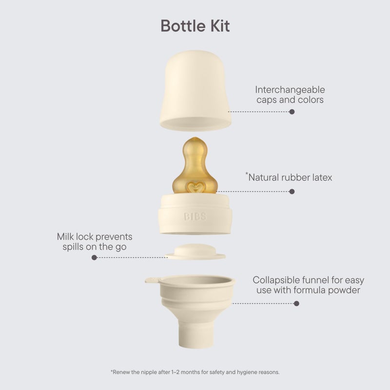 BIBS Bottle Kit - Part of Set. Mix and Match with BIBS Glass Bottles in Different Sizes, Bottle Kit Color - Part of Set, Blush - Image 2