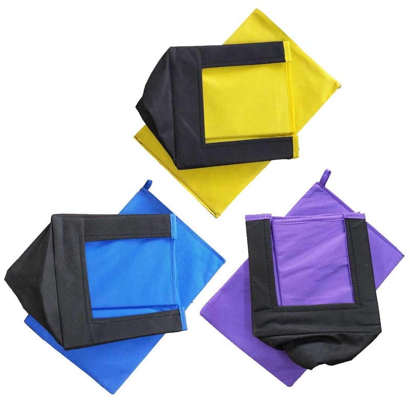 UNICRAFTS Shirt Stacker Wardrobe Organizer Clothing Cover Non Woven Pack of 9 3Yellow 3Purple 3Blue - Image 2