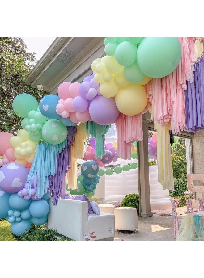 Biapian 60 PCS Pastel Latex Balloons - 12 Inch Macaron Pink Blue Purple Green Yellow Orange Color Balloon Gold Confetti for Birthday Baby Shower Wedding Rainbow Party Decorations - Image 5