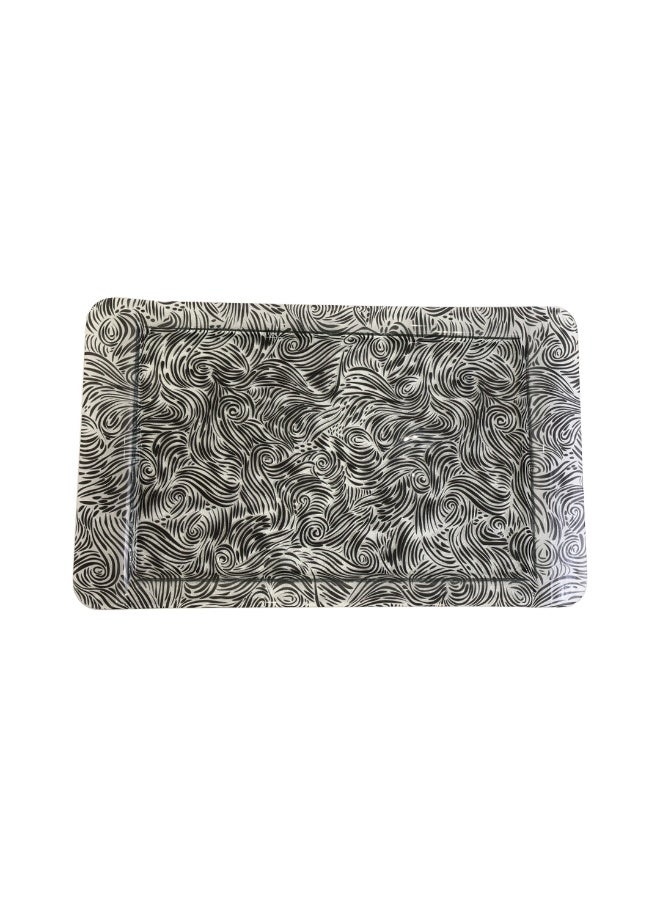 Luxury 3D Grey and Silver Color Turkish Crystal Glass Serving Plate (Size: 32.5 CM*53 CM*6 MM) (Weight: 1 KG) - For an Unforgettable Dining Experience! - Image 3