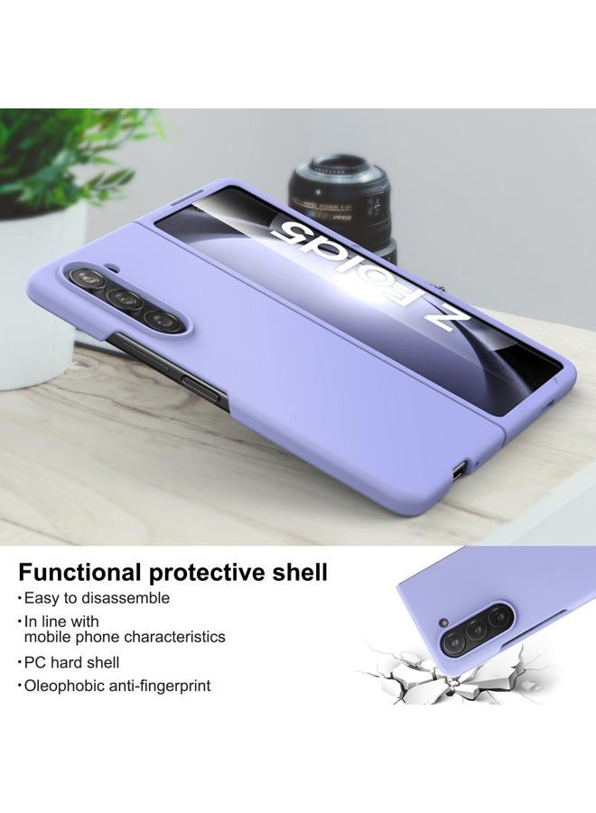Foluu Slim Fit Case for Samsung Galaxy Z Fold 5 Case, with Front Built-in Screen Protector, Ultra Thin Matte PC Protective Cover for Samsung Galaxy Z Fold5 5G 2023 (Purple) - Image 4