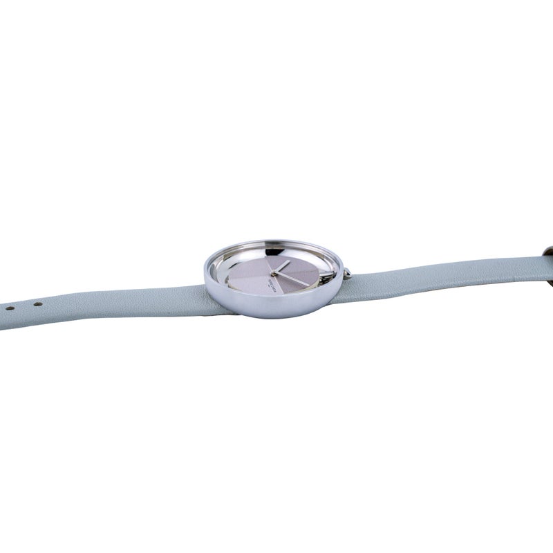 PIERRE CARDIN Women's Watch with Silver Stainless Steel Case and Grey Leather Band - Image 3