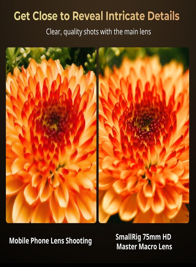 SMALLRIG 75mm HD Master Macro Lens, T-Mount Lens for iPhone, for Samsung, for Huawei, for Xiaomi, Macro Photography Phone Camera Lens Attachment - 4588 - Image 5