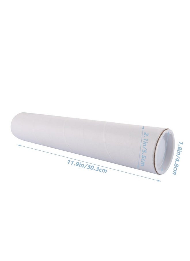 FVIEXE 20 Pack Mailing Shipping Tubes, 2 X 12 Inch Cardboard Mailing Tube With Caps Shipping Poster Tubes For Artwork, Blueprint, Document Storage, White  - Image 2
