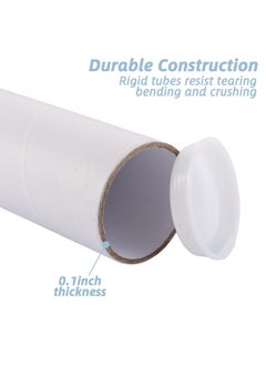 FVIEXE 20 Pack Mailing Shipping Tubes, 2 X 12 Inch Cardboard Mailing Tube With Caps Shipping Poster Tubes For Artwork, Blueprint, Document Storage, White  - Image 3
