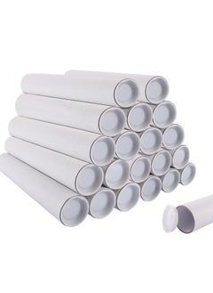 FVIEXE 20 Pack Mailing Shipping Tubes, 2 X 12 Inch Cardboard Mailing Tube With Caps Shipping Poster Tubes For Artwork, Blueprint, Document Storage, White  - Image 1