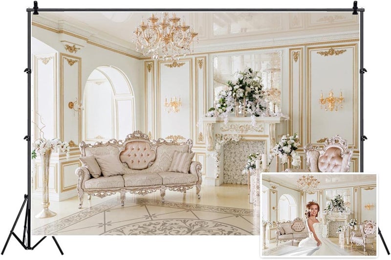 AOFOTO 8x6ft Luxury Indoor Furnishing Backdrop for Photography - Image 2