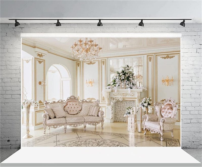 AOFOTO 8x6ft Luxury Indoor Furnishing Backdrop for Photography - Image 1
