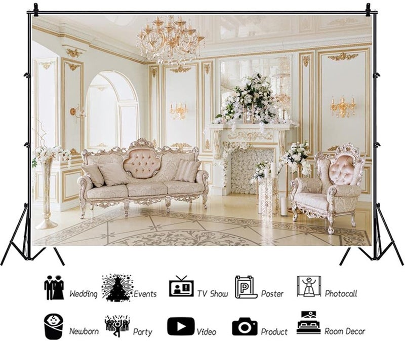 AOFOTO 8x6ft Luxury Indoor Furnishing Backdrop for Photography - Image 4