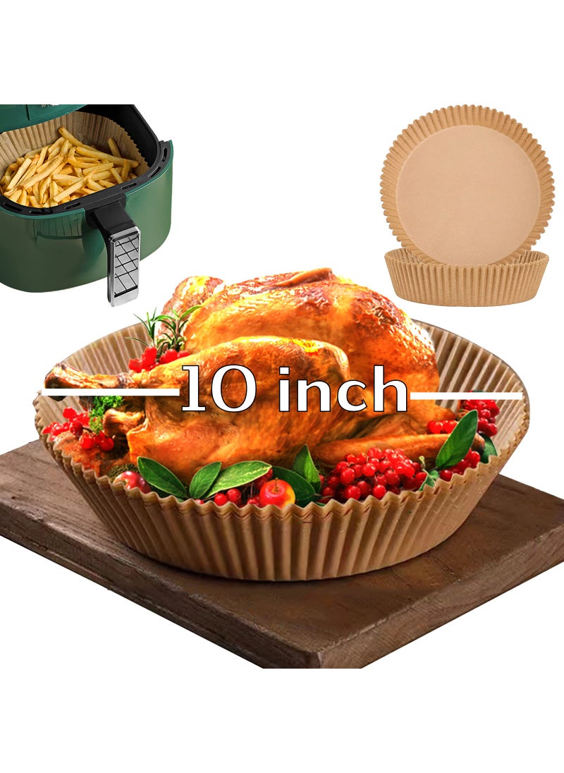 mutvle 10 Inch Air Fryer Disposable Paper Liner Round XXL Size 100Pcs Nonstick Parchment Paper Liners for 7QT Air Fryer 