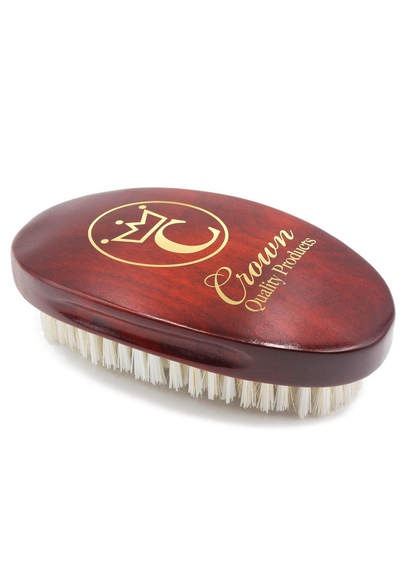 Crown Quality Products - CQP Medium Firm Premium Mixed Boar bristle Caesar Hairbrush Cherrywood - Image 1