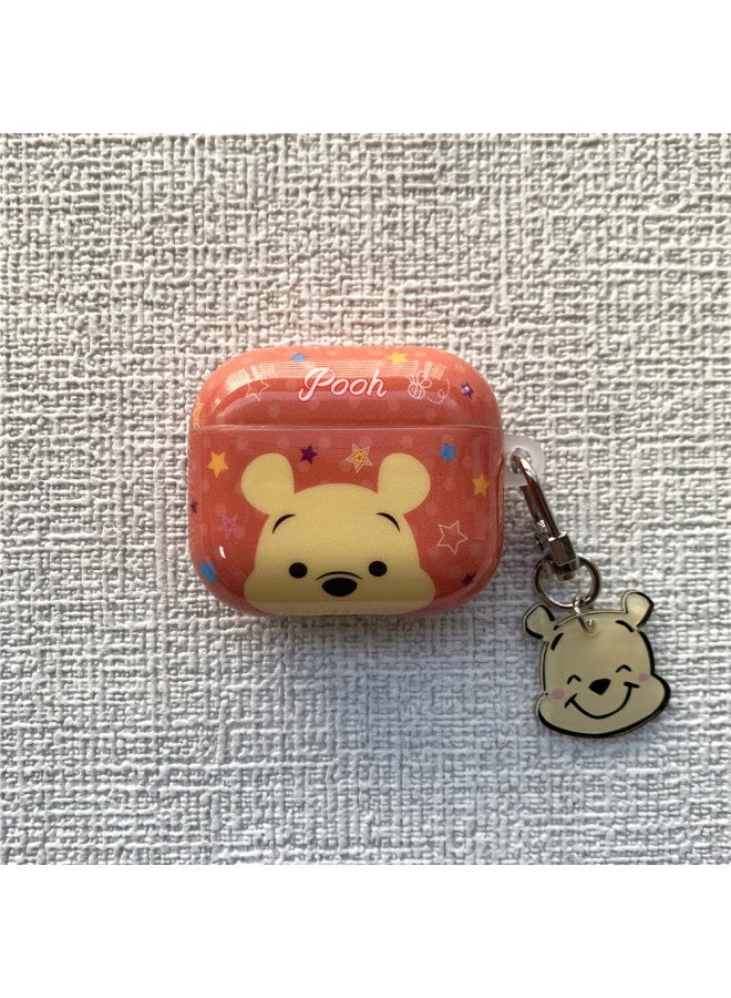 For Airpods4 Generation Bluetooth Headset Protective Cover For Apple 3 Generation/Pro2 Cartoon Soft Case Cute Personality Pendant-Color:IMD Soft Shell-Tide Brand Label (with Pendant)-Applicable Model:Airpods 3 Headphone Set