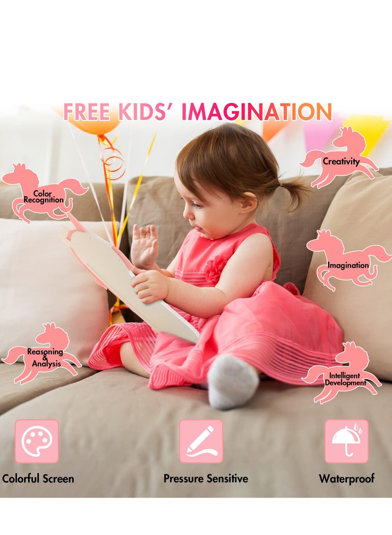 KASTWAVE Unicorn LCD Writing Tablet for Kids 8.5 Inch Doodle Scribbler Pad with Stylus,Painting Board, Magic Board, Birthday Gifts, Drawing Board Educational Toys for 3+ Years Old  - Image 5