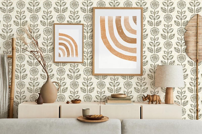 Wudnaye Floral Peel and Stick Wallpaper Vintage Tulip Floral Wallpaper 17.7inÃ—118.1in Flower Farmhouse Contact Paper Peel and Stick Neutral Self Adhesive Removable Vinyl Wall Paper for Kitchen Bedroom - Image 4