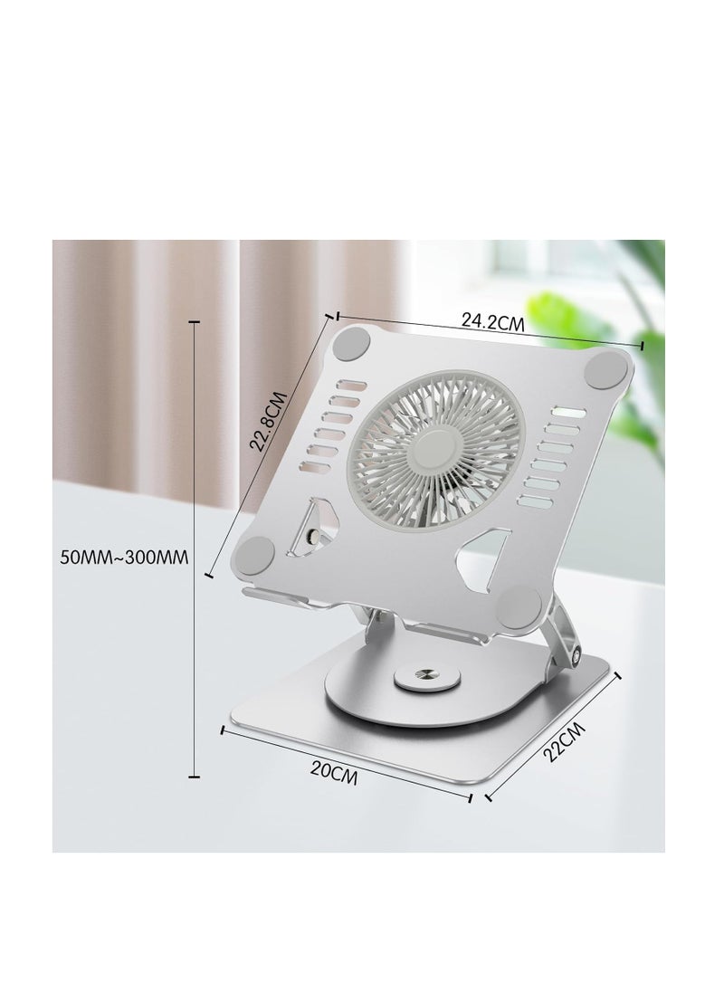 Generic Laptop Stand, Aluminum Computer Stand with Cooling Fan Adjustable Height and 360° Rotatable Compatible with Macbook, Laptops (10-17 Inches)  - Image 2
