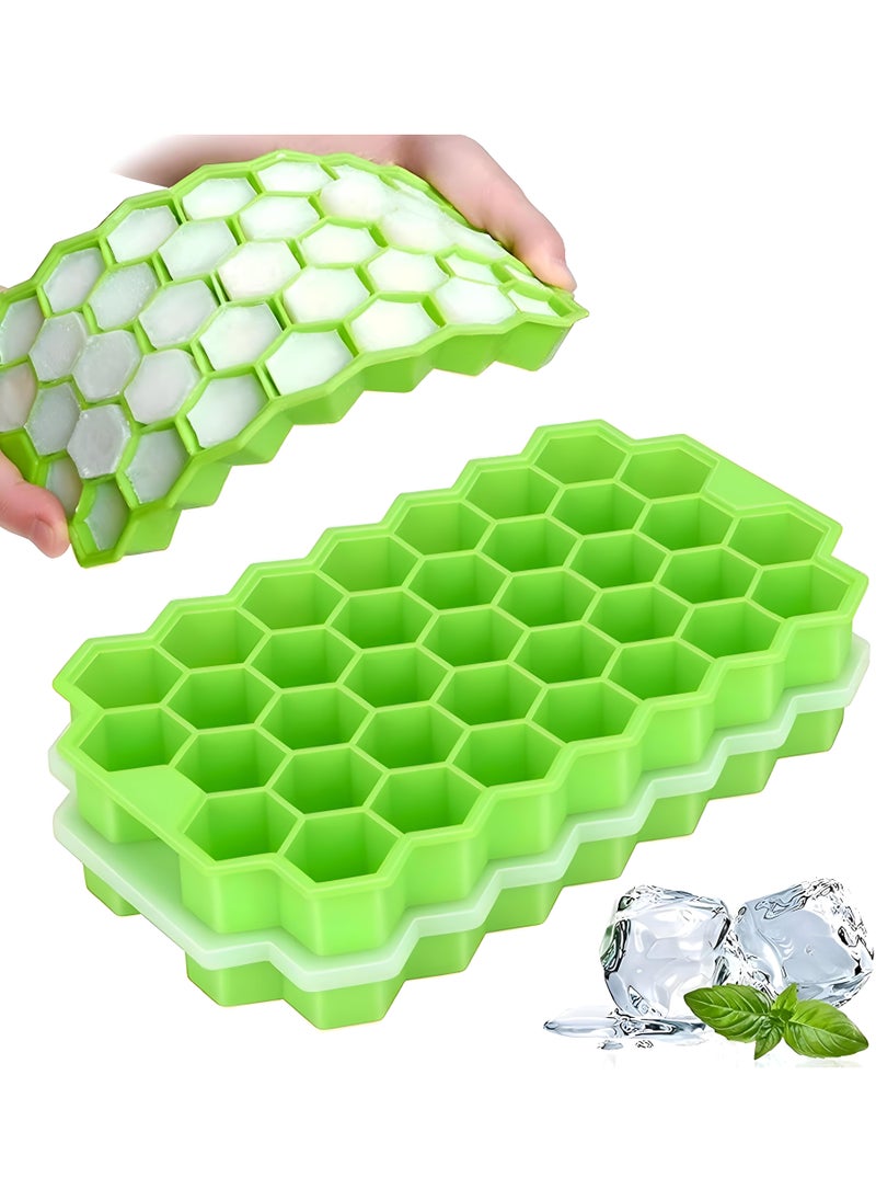 Generic - Mini Silicone Ice Cube Tray Reuse Honeycomb Design With Lid For Easy Freezing And Keeping Drinks Fresher For Longer In The Freezer - Image 1