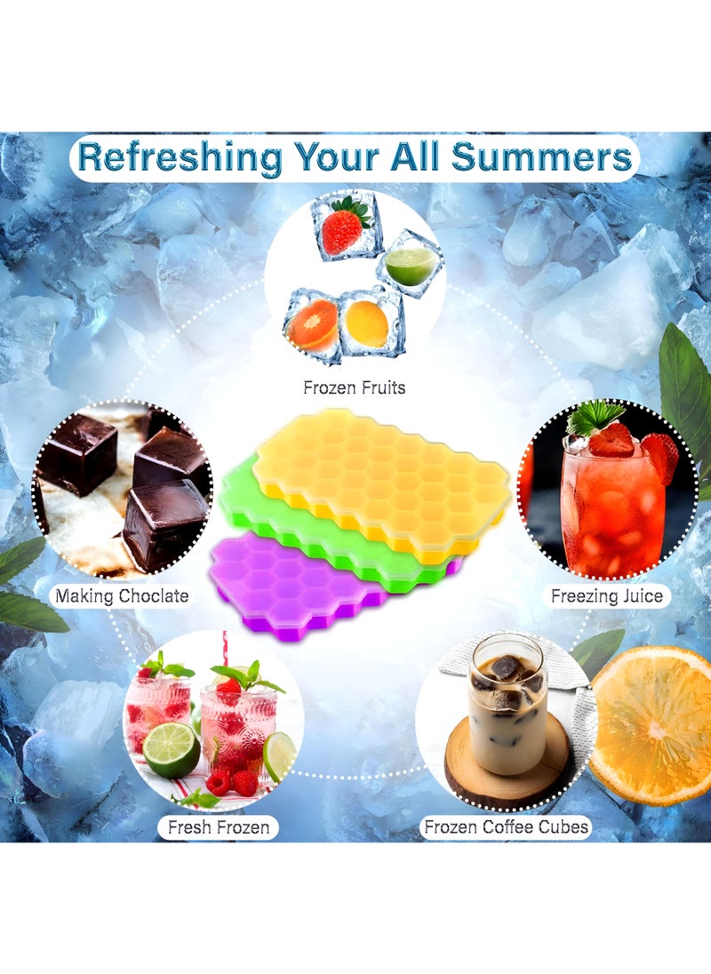 Generic - Mini Silicone Ice Cube Tray Reuse Honeycomb Design With Lid For Easy Freezing And Keeping Drinks Fresher For Longer In The Freezer - Image 1