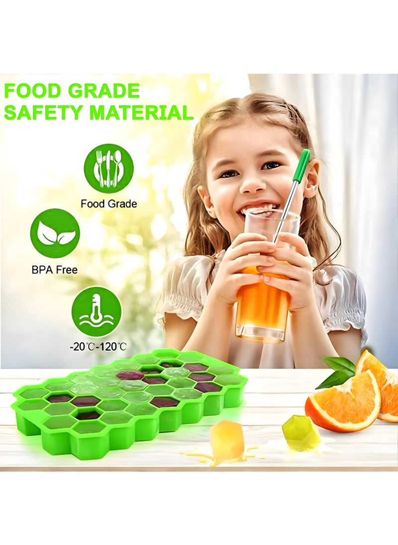 Generic - Mini Silicone Ice Cube Tray Reuse Honeycomb Design With Lid For Easy Freezing And Keeping Drinks Fresher For Longer In The Freezer - Image 1