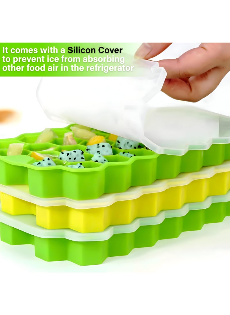 Generic - Mini Silicone Ice Cube Tray Reuse Honeycomb Design With Lid For Easy Freezing And Keeping Drinks Fresher For Longer In The Freezer - Image 1