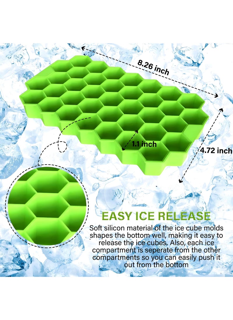 Generic - Mini Silicone Ice Cube Tray Reuse Honeycomb Design With Lid For Easy Freezing And Keeping Drinks Fresher For Longer In The Freezer - Image 1