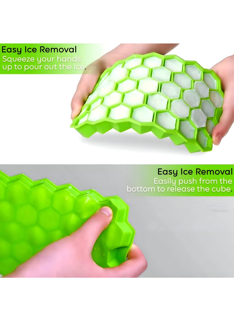 Generic - Mini Silicone Ice Cube Tray Reuse Honeycomb Design With Lid For Easy Freezing And Keeping Drinks Fresher For Longer In The Freezer - Image 1