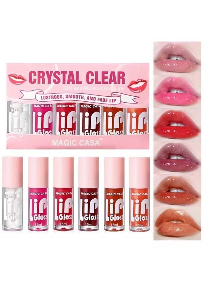 Magic - 6pcs/set Hydrating Jelly Lip Oil long-lasting Moisturizing smooth shimmering Lip Hydrating Liquid - Image 1