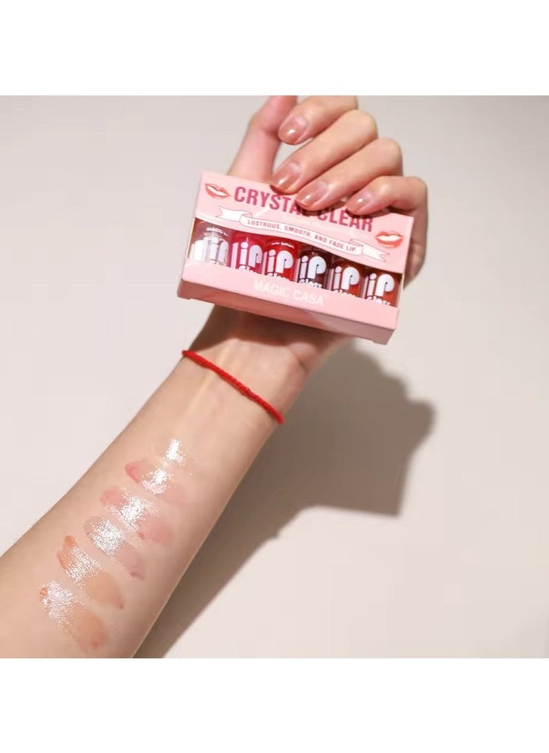 Magic - 6pcs/set Hydrating Jelly Lip Oil long-lasting Moisturizing smooth shimmering Lip Hydrating Liquid - Image 1